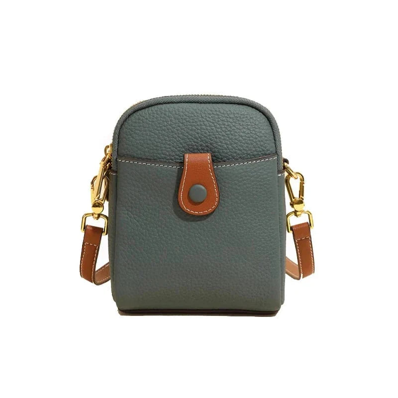 2 Zipper Compartments, Women's Genuine Leather Shoulder Bag, TOGO Leather, 100% Real Cow Skin Cross body Messenger Bag, Q009