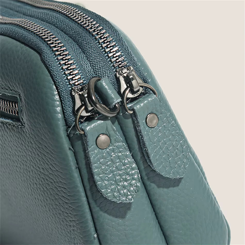 Petit sac bandoulière en cuir bleu - L'Azur