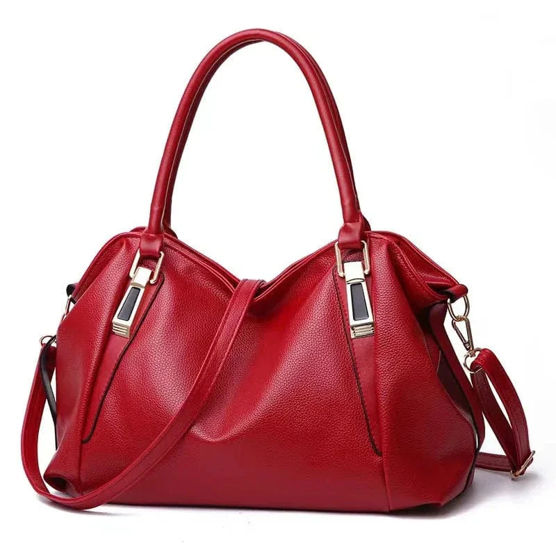 Casual Fashion Women Shoulder Bag Solid Color Soft Large Capacity Bag Crossbody Handbag burgundy