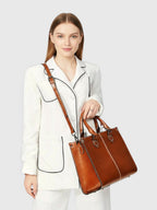 Sac cartable bandoulière en cuir lustré - Le Bichon