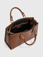 Sac cartable bandoulière en cuir lustré - Le Bichon