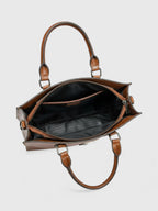 Sac cartable bandoulière en cuir lustré - Le Bichon