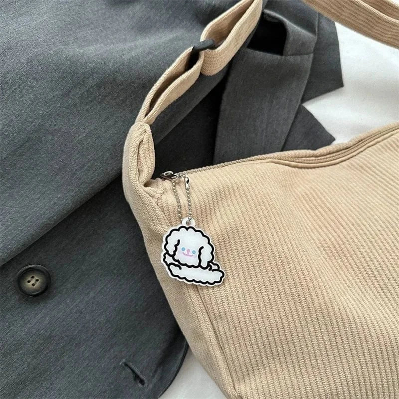 Fashion Women Canvas Shoulder Bags Korean Fashion Female Messenger Crossbody Bag for Girl Students Corduroy Solid Cloth Handbags