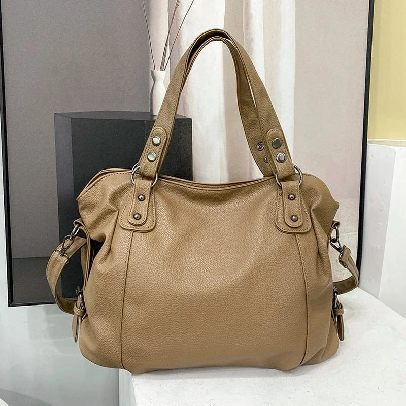 Female Hobo Handbag Large Capacity Shoulder Bags Big Stylsih Tote Bag Ladies Soft Leather Hobos Messenger Bags Women Shopper Bag khaki
