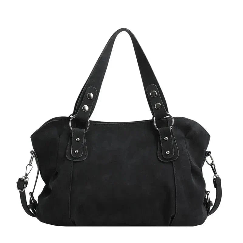 Grand sac bandoulière femme vintage Noir