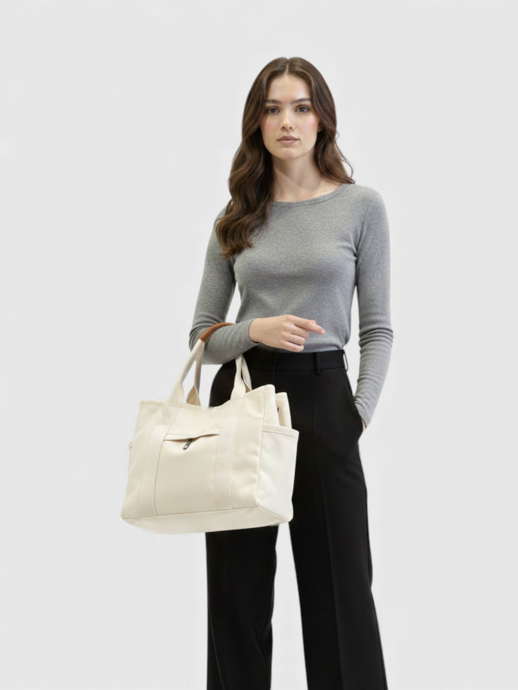 Sac bandoulière en toile compartimenté - L'Ordonnée