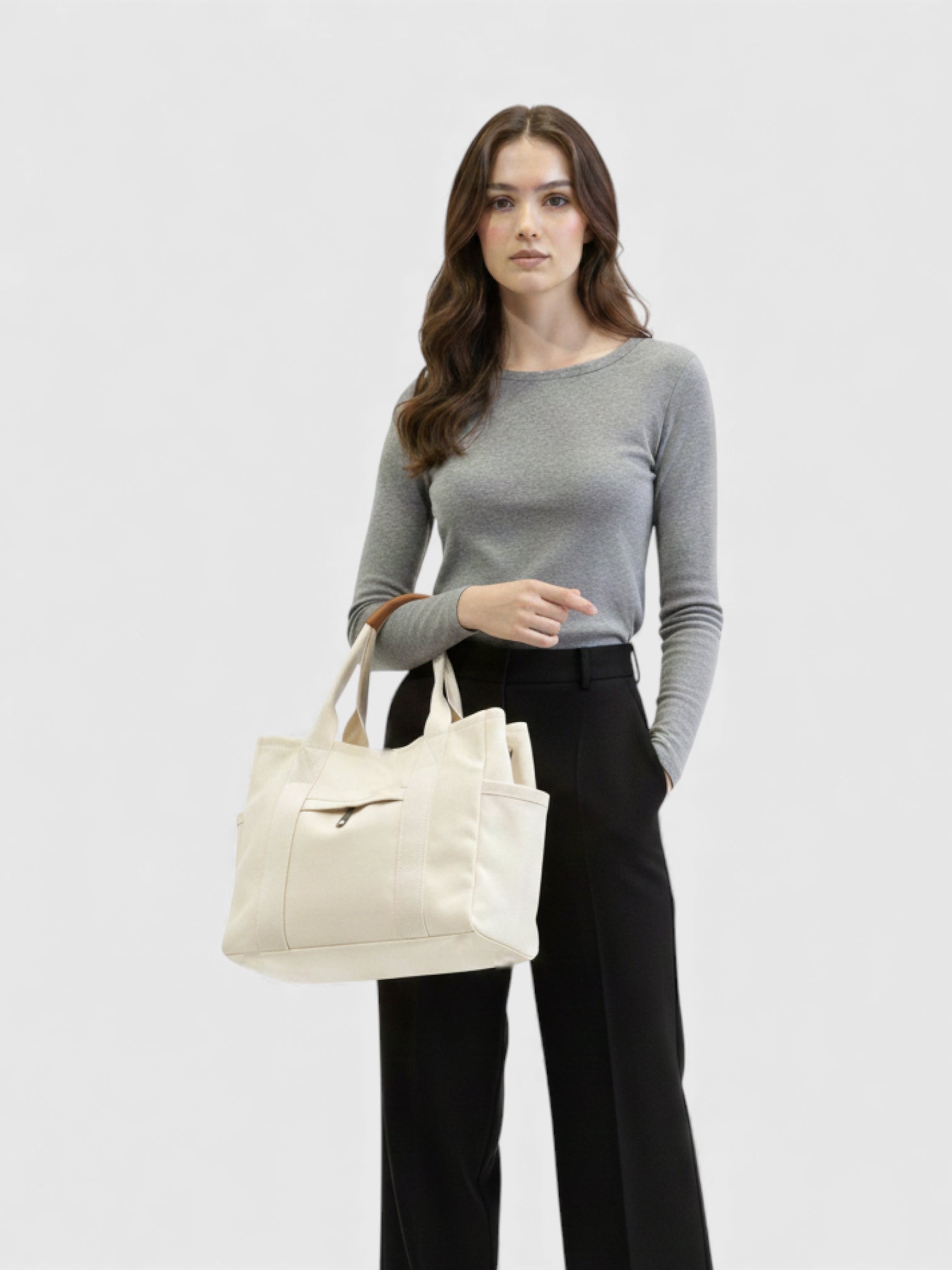 Sac bandoulière en toile compartimenté - L'Ordonnée