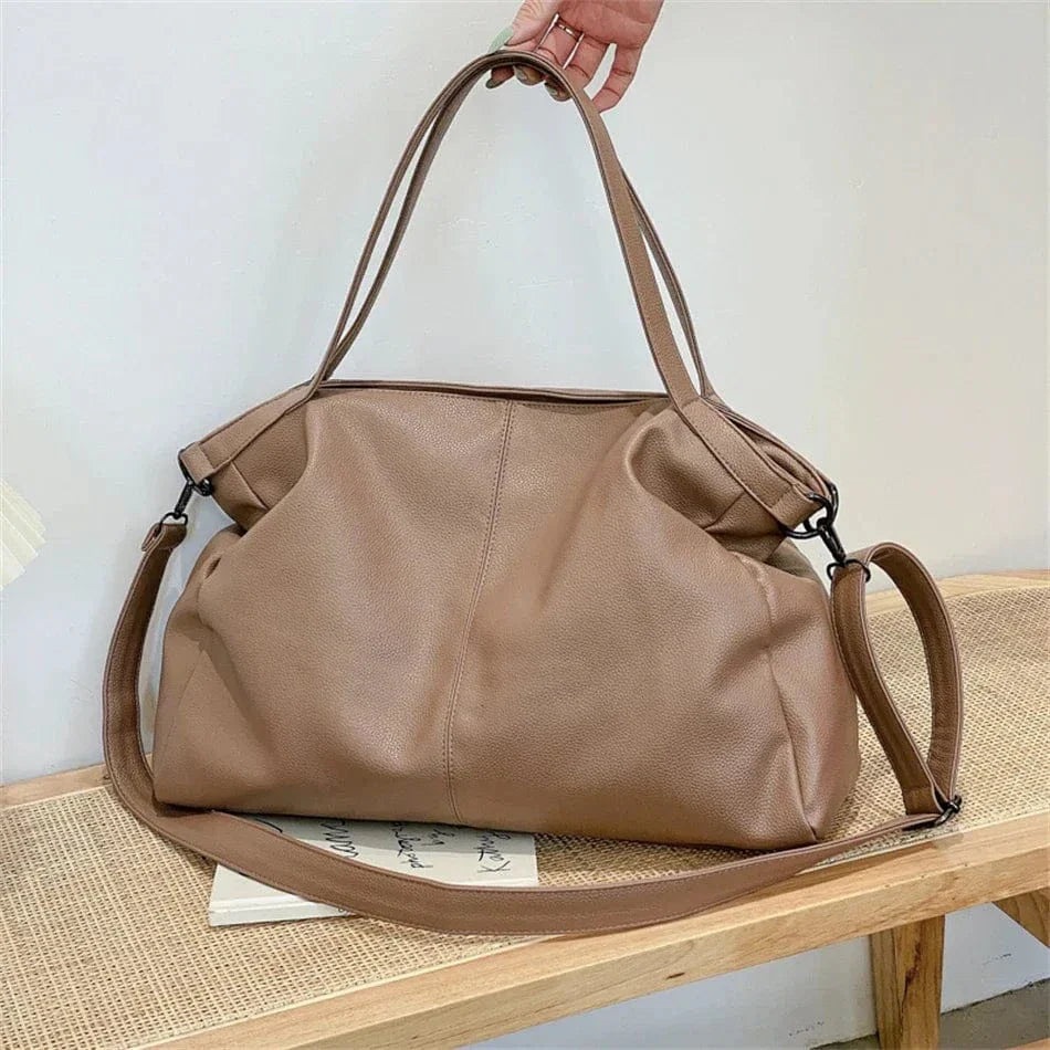 Large Black Shoulder crossbody Bags for Women 2024 Hobo Shopper Sac Solid Color Quality PU Leather Handbag Lady Travel Tote Bag Khaki