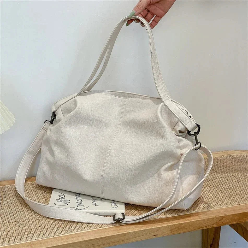 Large Black Shoulder crossbody Bags for Women 2024 Hobo Shopper Sac Solid Color Quality PU Leather Handbag Lady Travel Tote Bag White