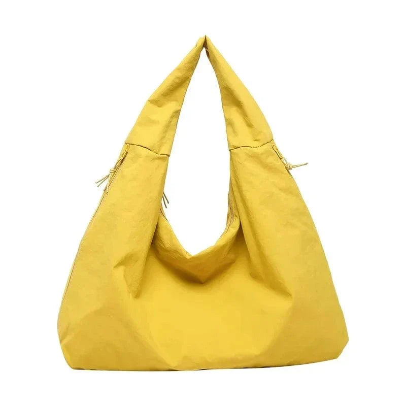 Large Capacity Commuter Casual Canvas Tote Bag Women's 2025 New Style Single Shoulder Shopping Bag Neutral Minimalist Style Yellow