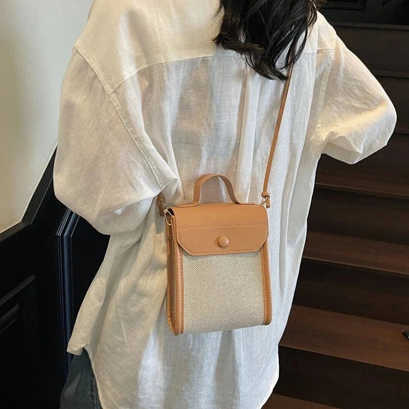 Mini Flap Phone Bags For Women Woven Cloth Fabric Casual Street Shoulder Crossbody Bag 2025 Latest Lightweight Small Phone Pouch