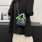 Mini sac bandoulière en tweed à carreaux