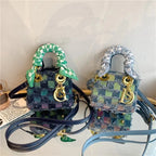 Mini sac bandoulière en tweed à carreaux