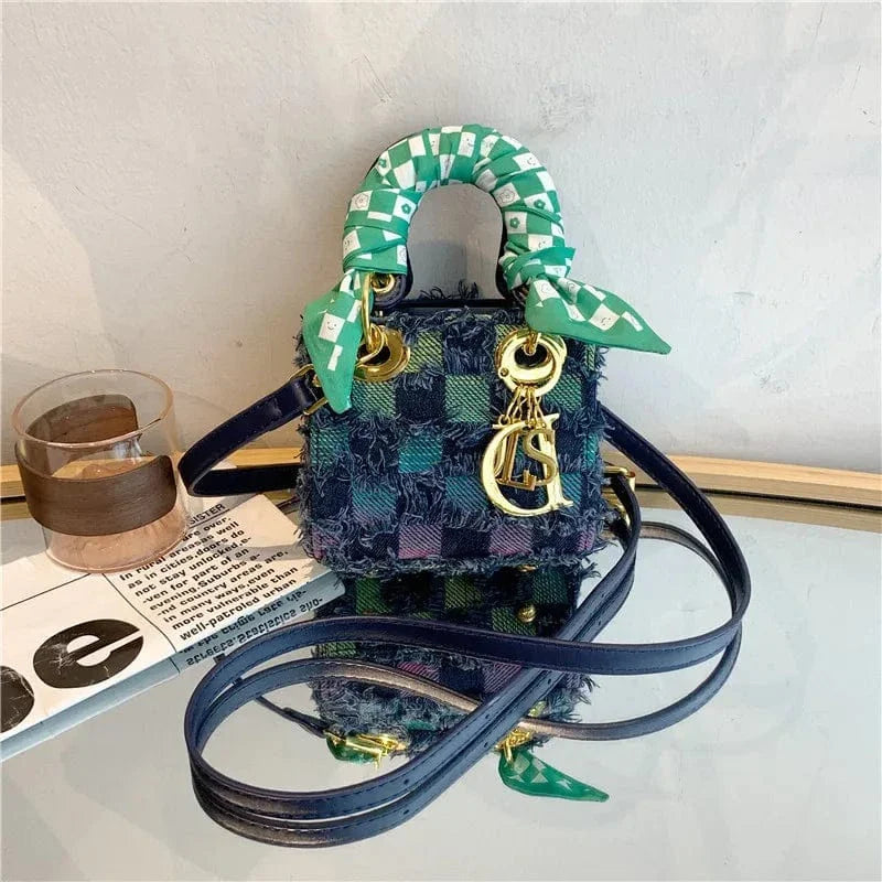 Mini sac bandoulière en tweed à carreaux N°1