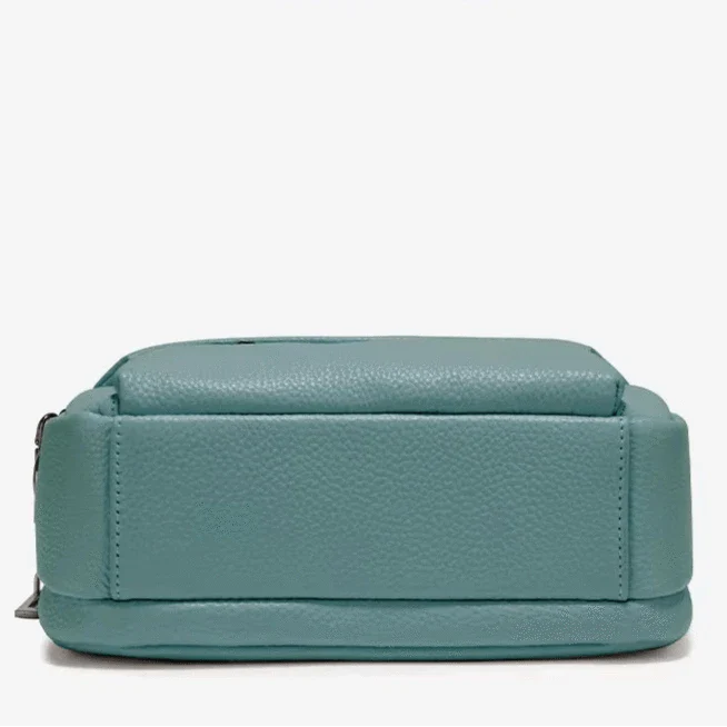 Mini sac bandoulière turquoise en cuir