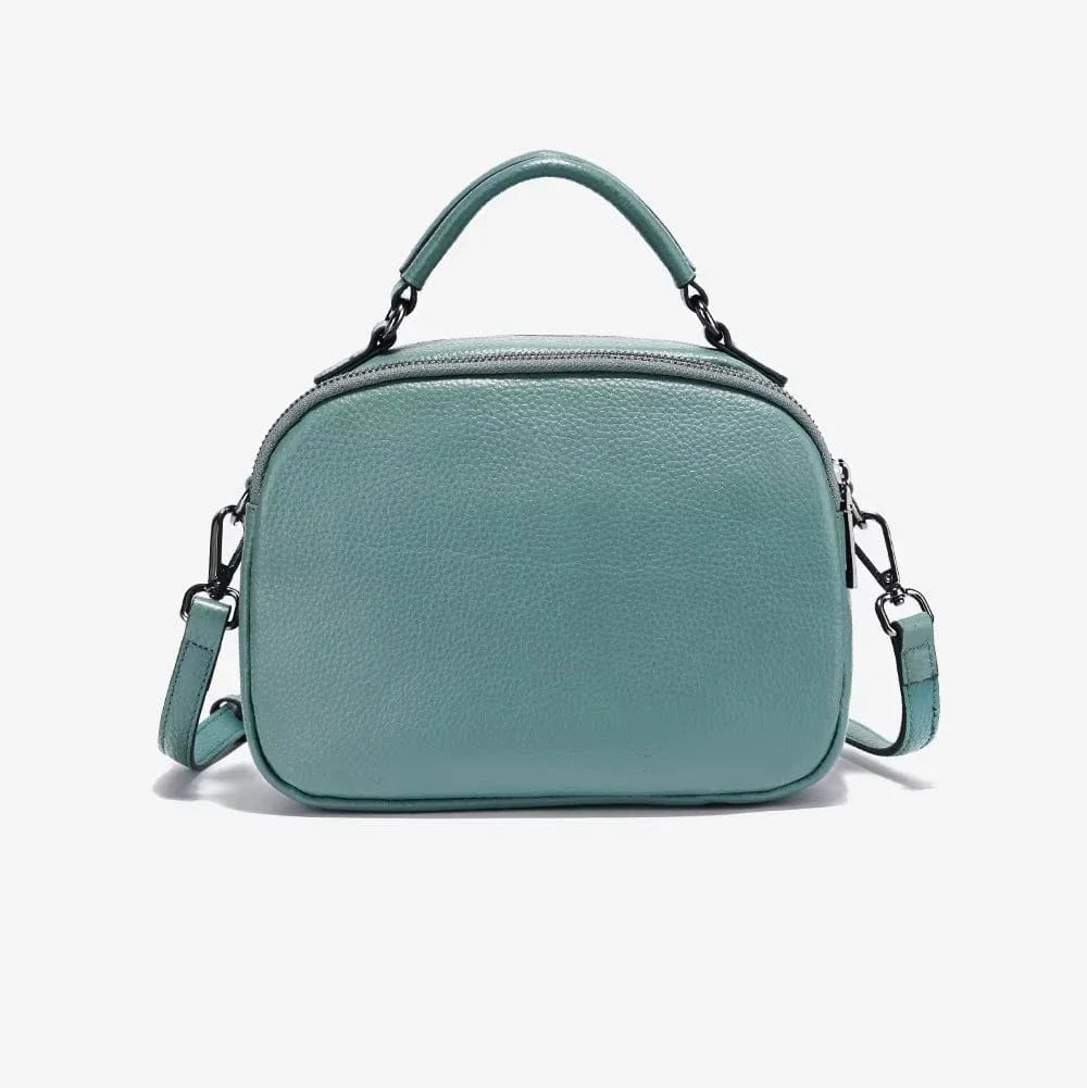 Mini sac bandoulière turquoise en cuir