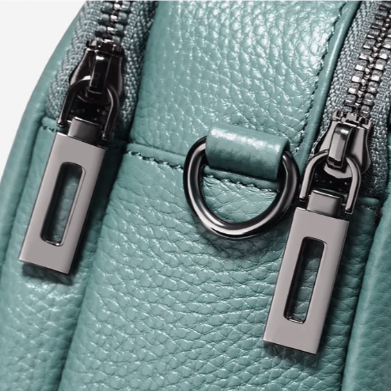 Mini sac bandoulière turquoise en cuir