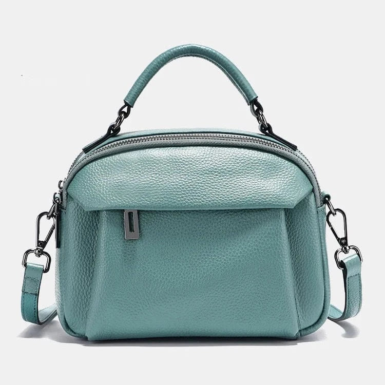 Mini sac bandoulière turquoise en cuir Bleu