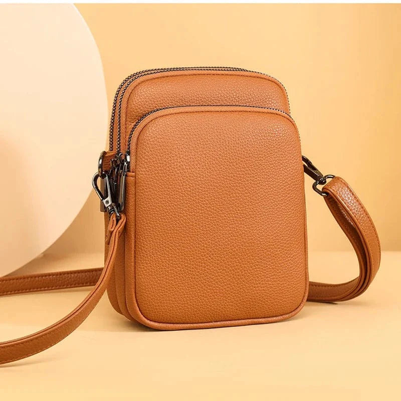New 100% Genuine cowhide Women's Leather Mobile Phone Bag Crossbody Bags For Women Bag Designer Crossbody Bag Messenger Bags Sac