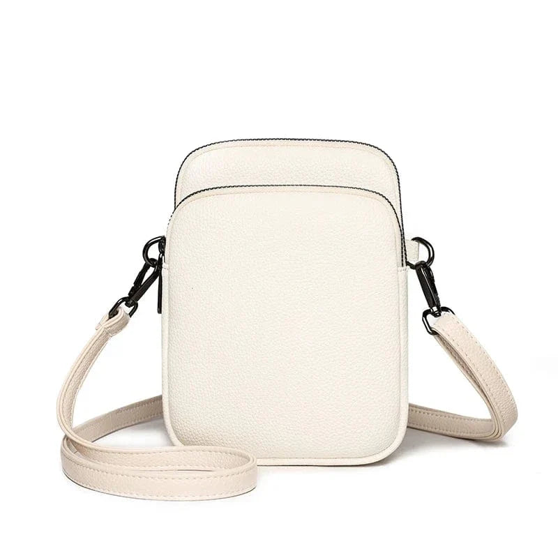New 100% Genuine cowhide Women's Leather Mobile Phone Bag Crossbody Bags For Women Bag Designer Crossbody Bag Messenger Bags Sac Off White