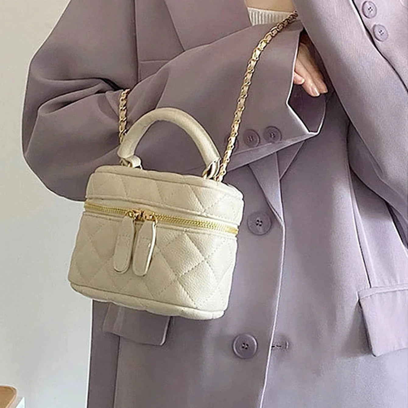 New Mini Quilted Chain Diamond Checkered Women's Crossbody Bag Fashion Mini Designer Handbag High Quality PU Women's Small Bag