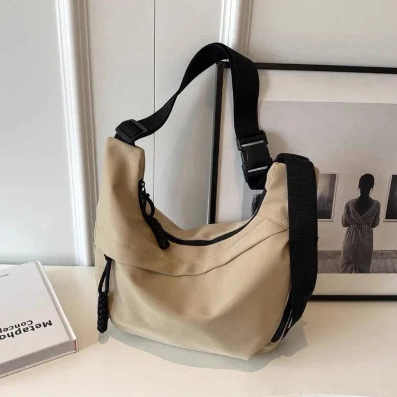 Nylon Hobos Crossbody Bags Solid Casual Zipper Women's Bags 2024 Fashion High Capacity Solid Color Single Shoulder Totes Bag Khaki