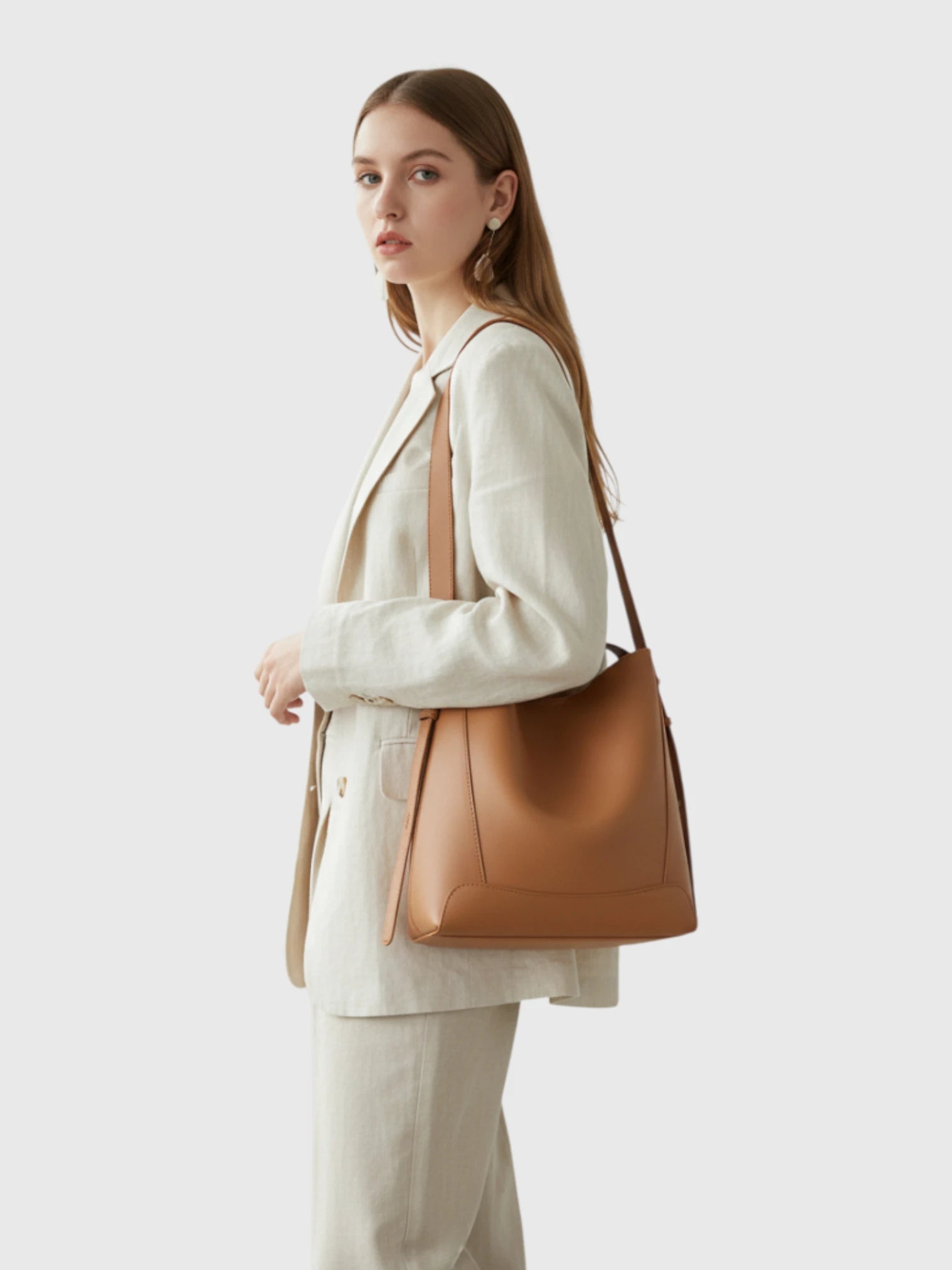 Sac bandoulière hobo en cuir fendu - Le Rustique