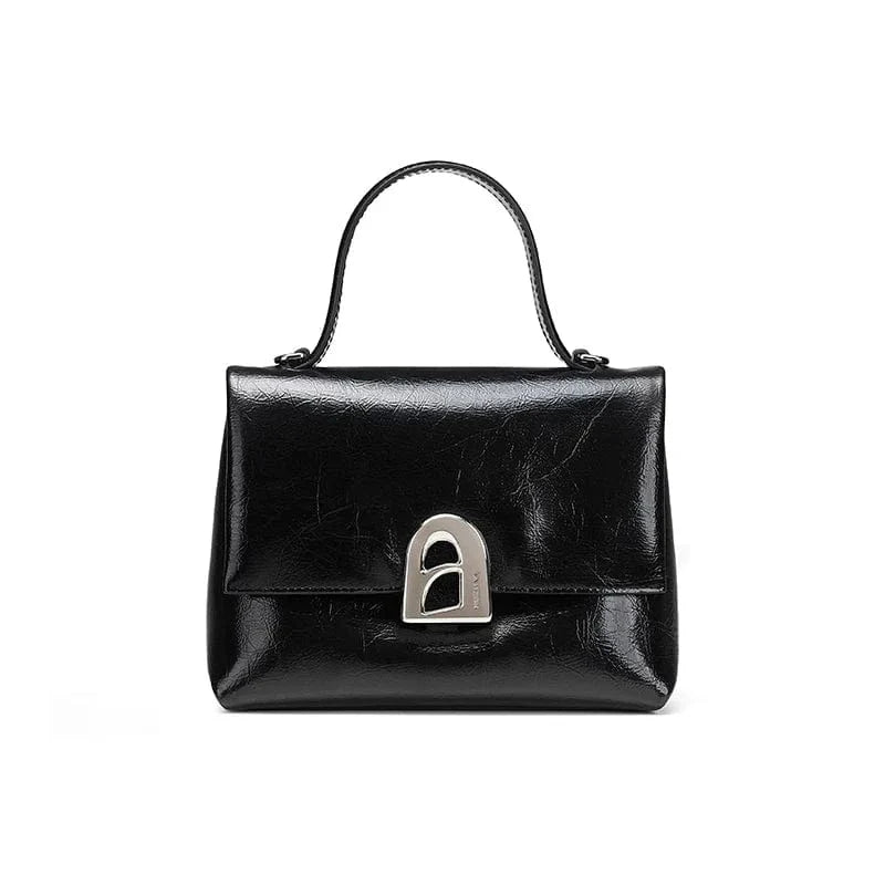 Petit sac bandoulière élégant cuir de vachette Noir