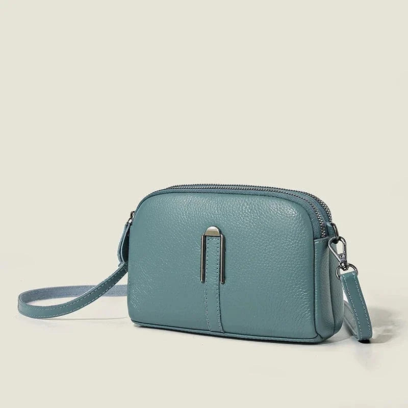 Petit sac bandoulière en cuir bleu Bleu