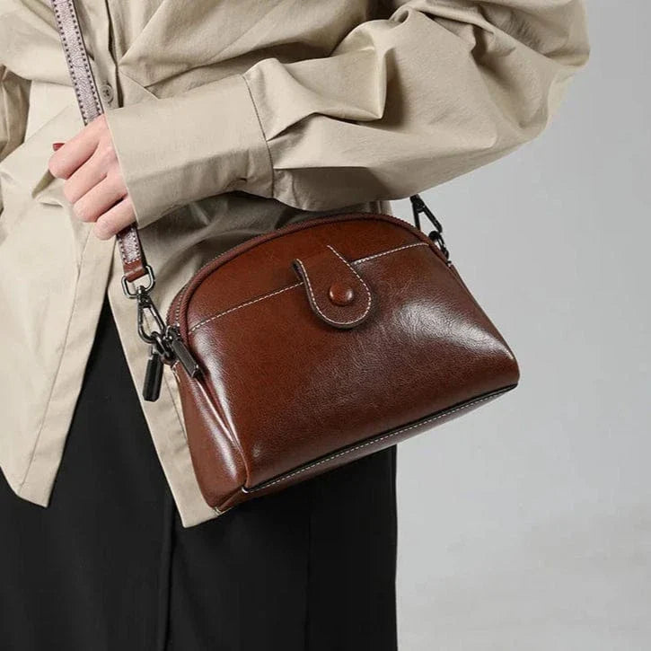 Petit sac bandoulière en cuir vintage