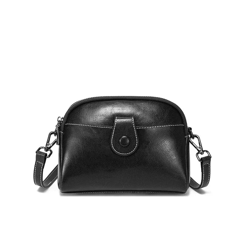 Petit sac bandoulière en cuir vintage Noir