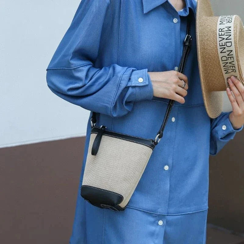 Petit sac bandoulière en toile Noir