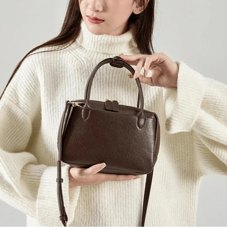 Petit sac bandoulière femme marron