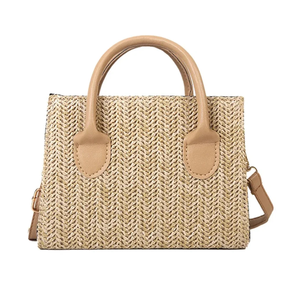 Petit sac bandoulière femme paille Khaki