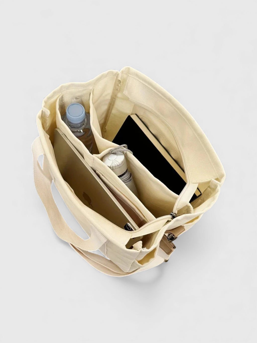 Sac bandoulière en toile compartimenté - L'Ordonnée