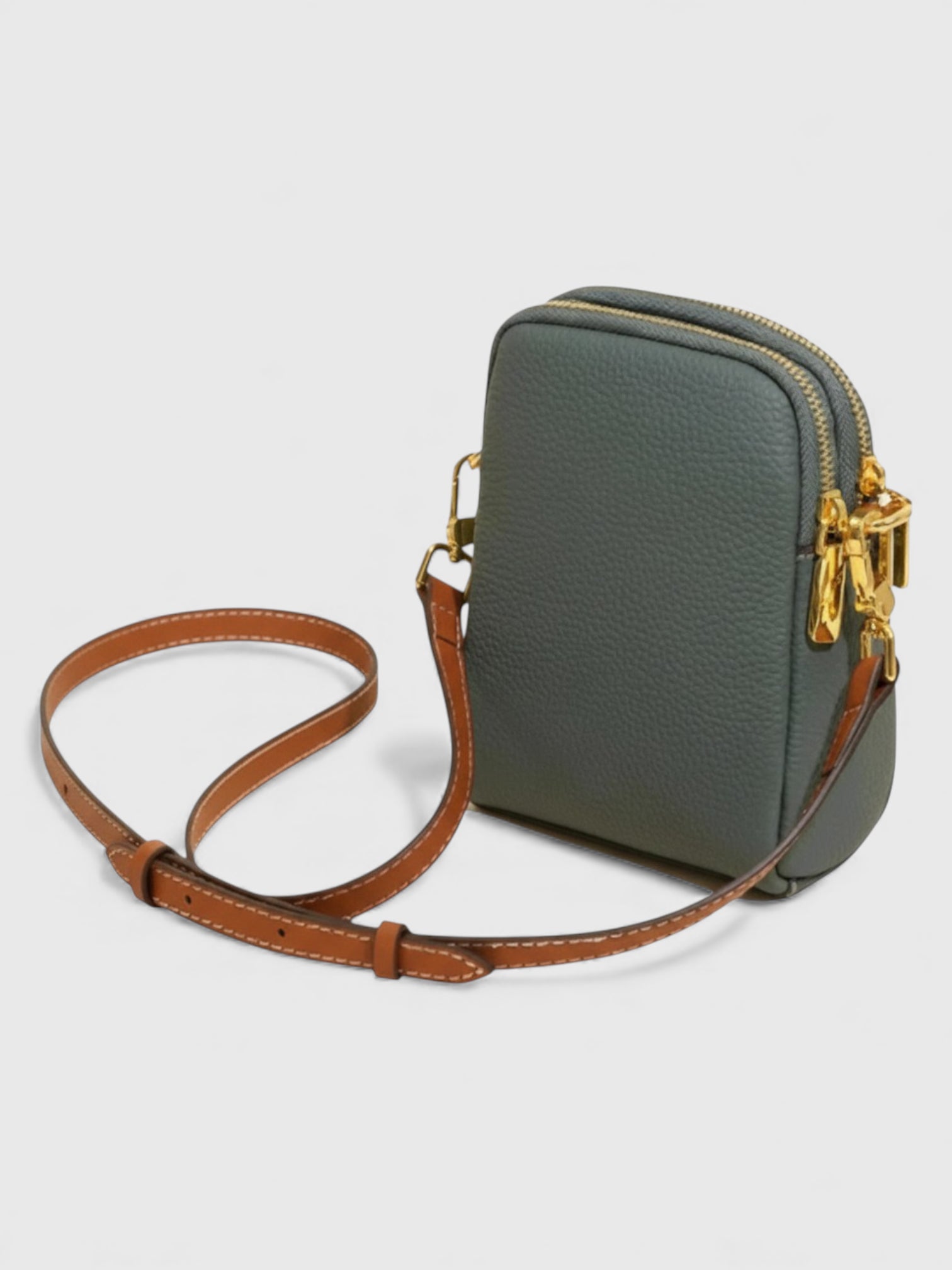 Mini sac bleu-gris double zip - L'Horizon