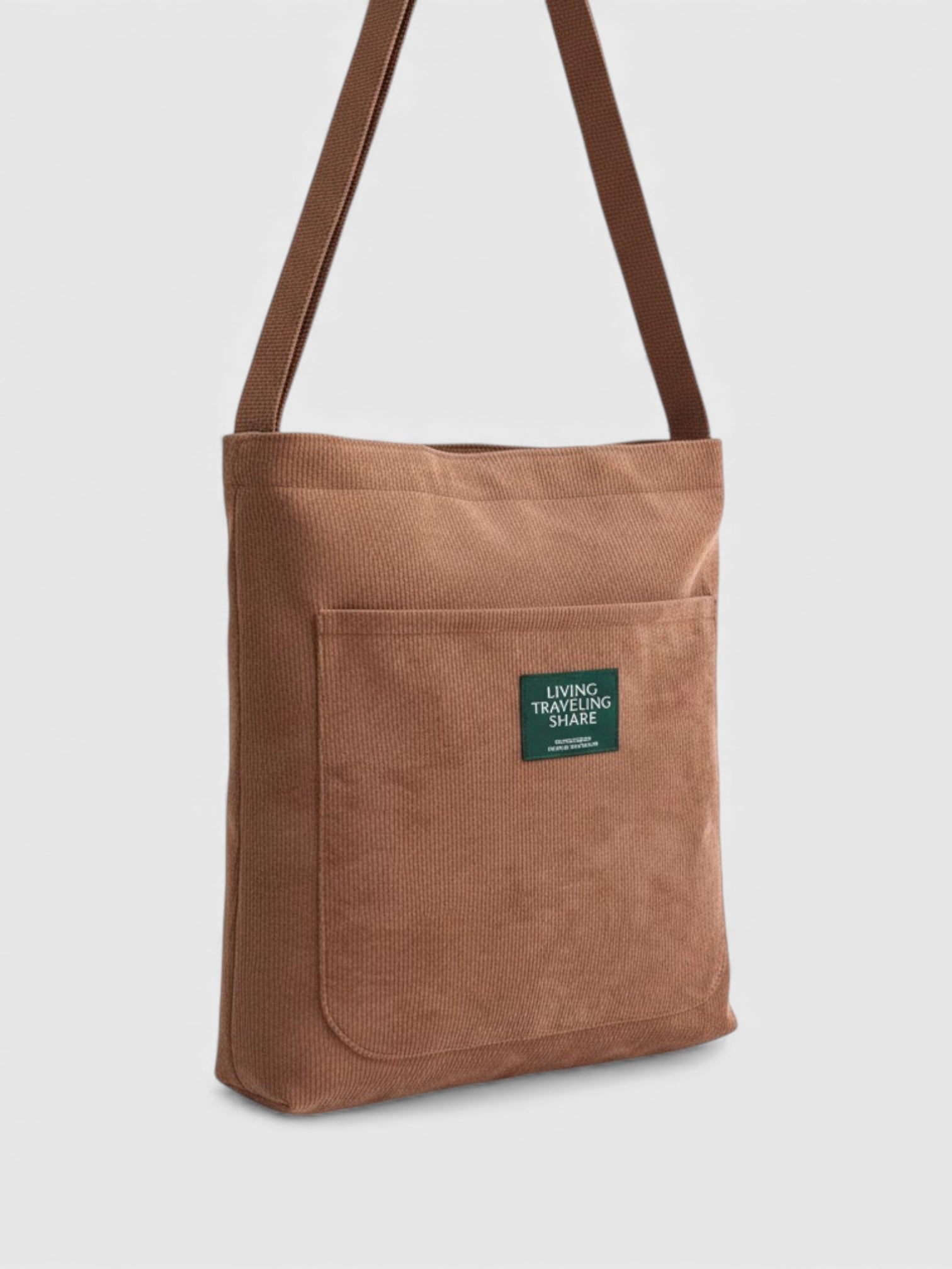 Sac hobo en velours côtelé et zippé - Le Cocooning