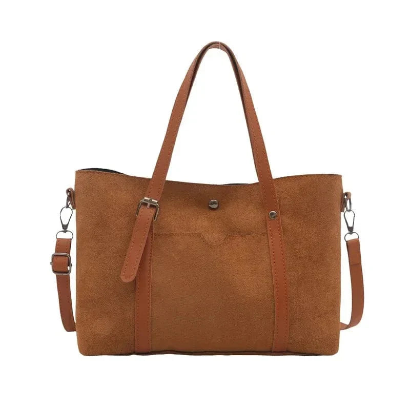 Retro Large Tote Bag Casual Commuter Women's Single Shoulder Pure Color Simple Hot Sale Of The Season New Underarm Bag Soft Poly