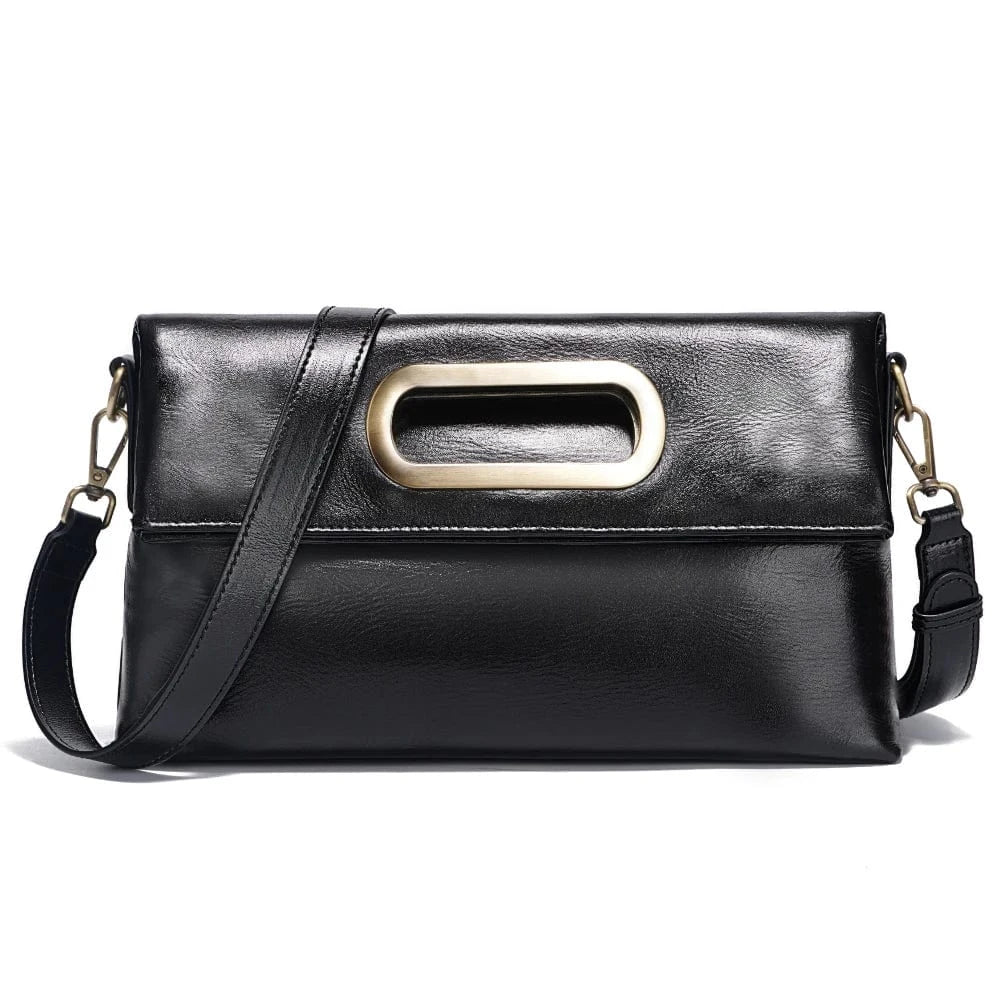 Sac à main cuir souple bandoulière femme Noir