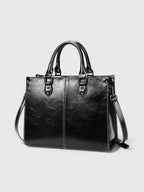 Sac cartable bandoulière en cuir lustré - Le Bichon