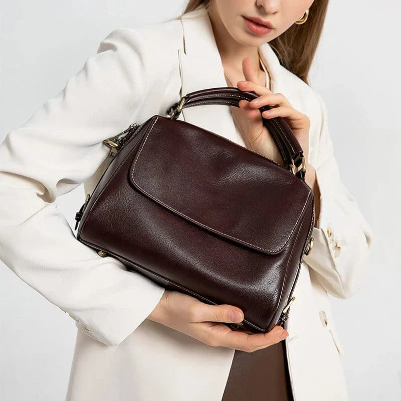 Sac à rabat cuir vintage