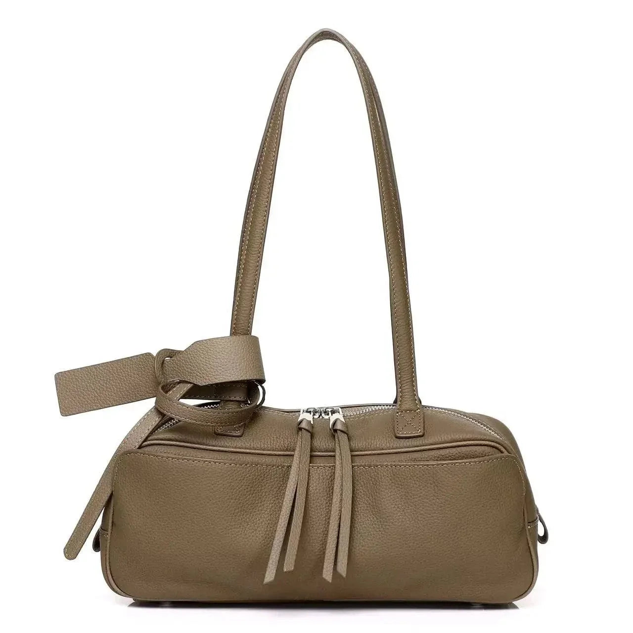 Sac baguette cuir femme Khaki
