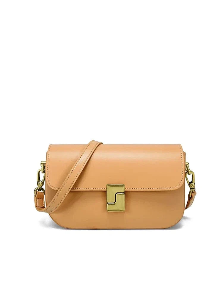 Sac bandoulière à rabat cuir Marron