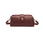 Sac bandoulière baguette a clips en simili cuir Café