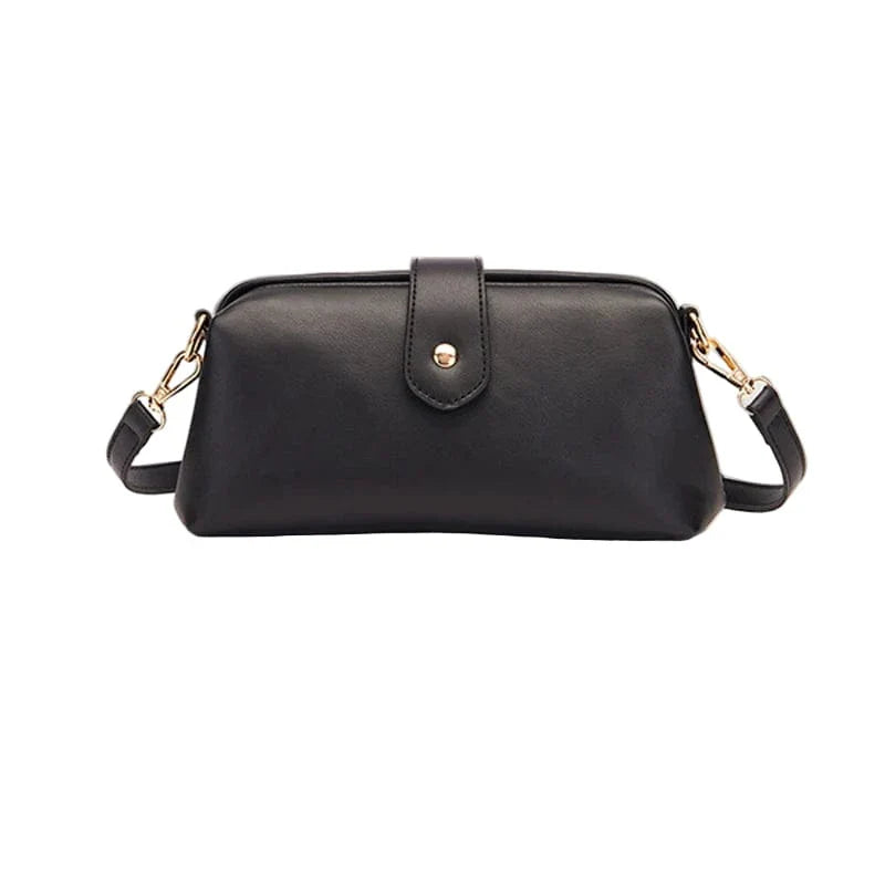 Sac bandoulière baguette a clips en simili cuir Noir