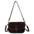 Sac bandoulière besace en suédine marron