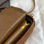 Sac bandoulière besace en suédine marron