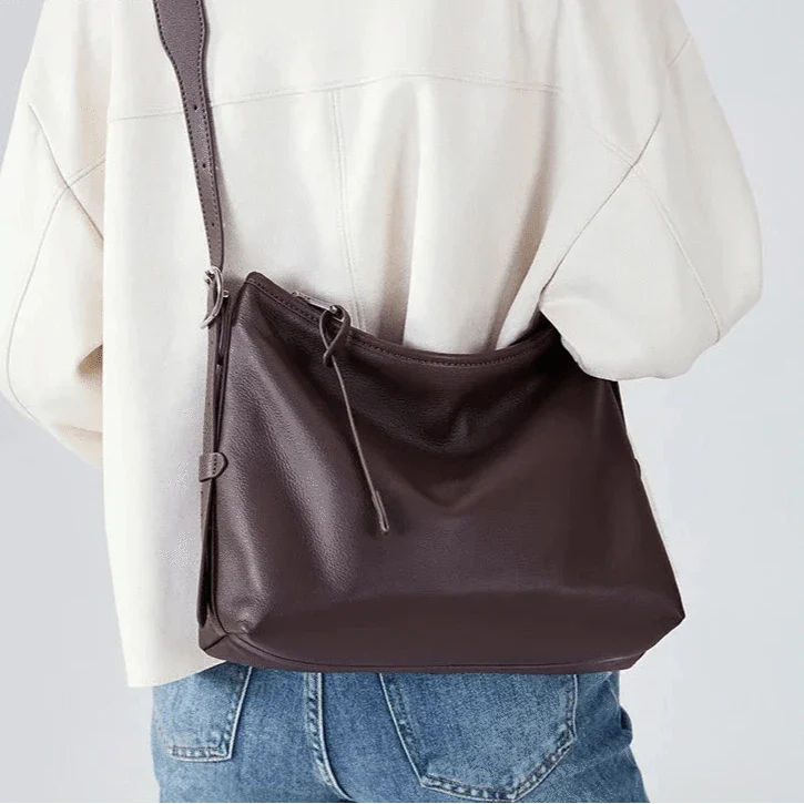 Sac bandoulière brun femme