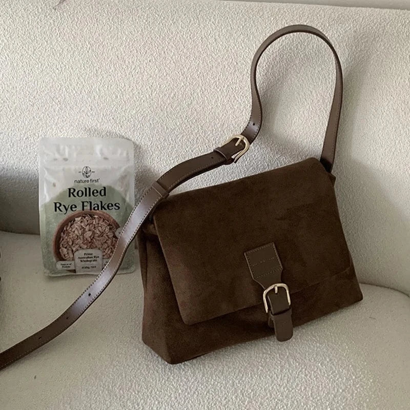 Sac bandoulière cartable femme Café