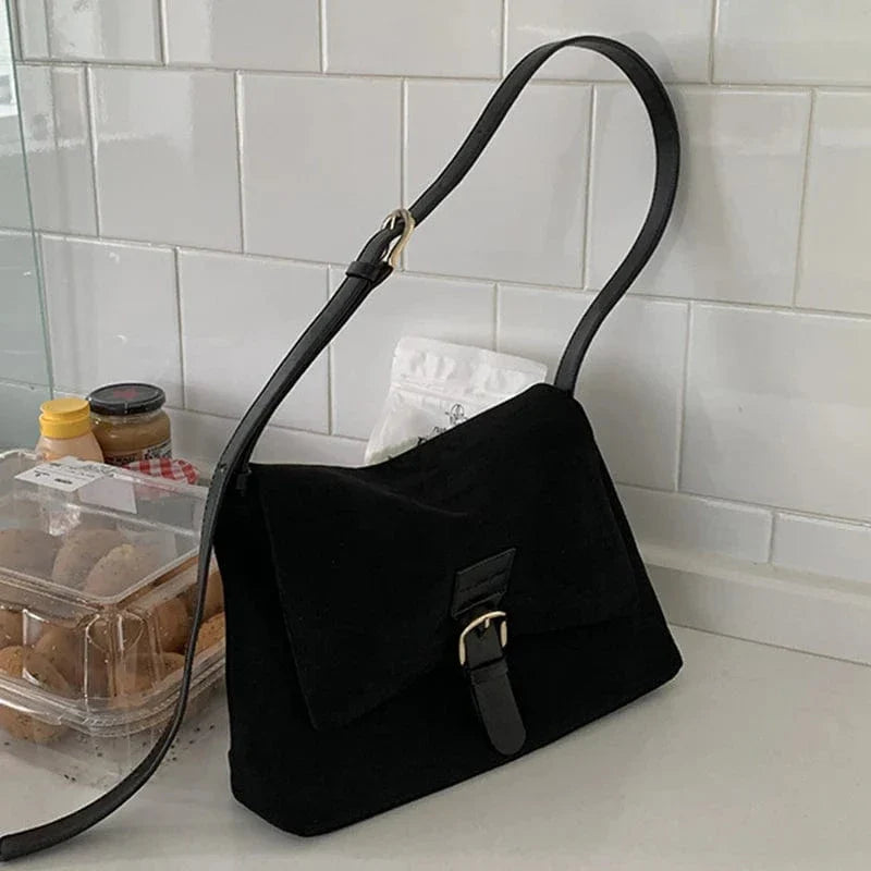 Sac bandoulière cartable femme Noir